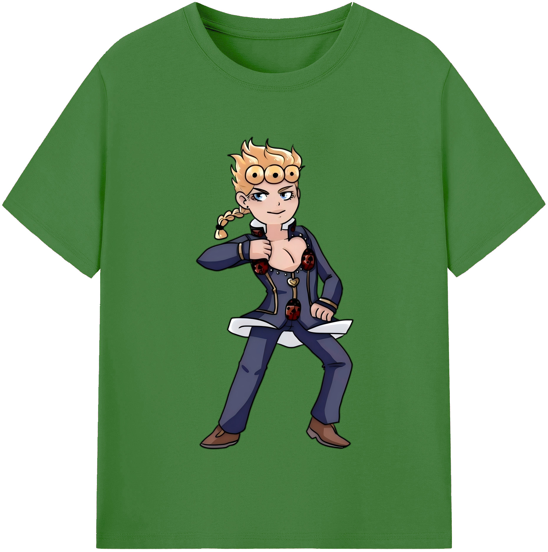 （画像用） ジョジョの奇妙な冒険 ジョルノ?ジョバァーナ JoJo's Bizarre Adventure Giorno Giovanna レディースカジュアルプリントTシャツ（綿100％）